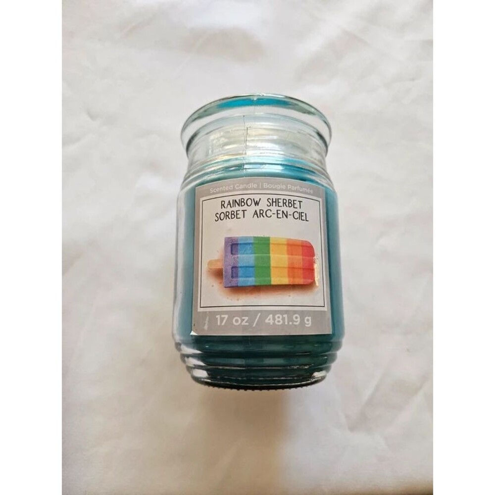 Rainbow Sherbet Scented Candle - Blue